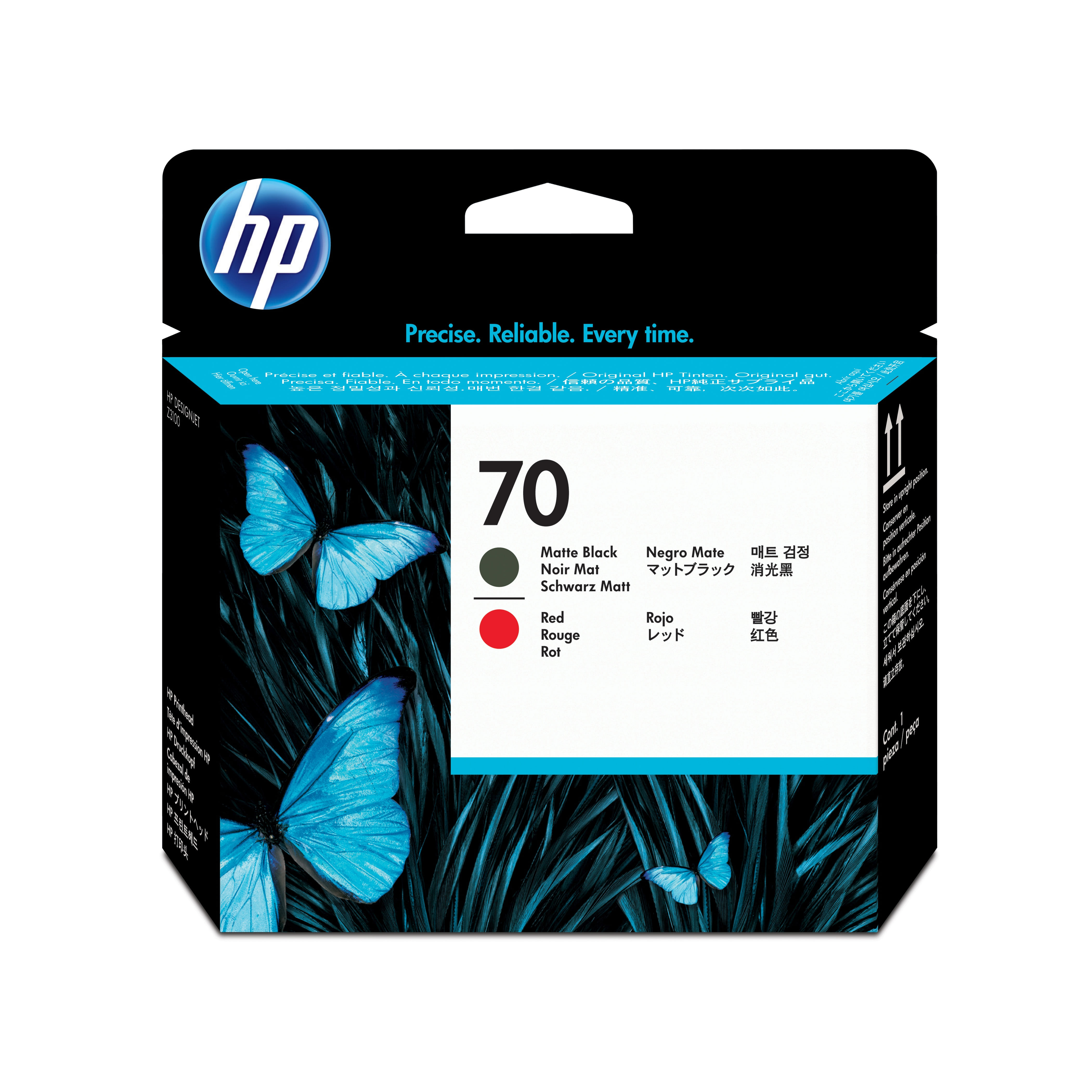 HP 70 Matte Black And Red Printhead