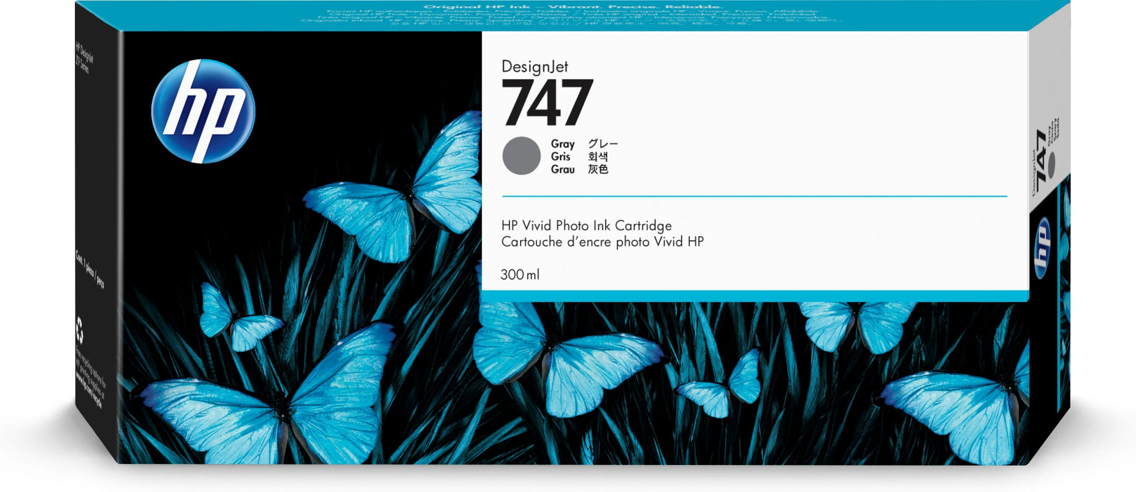 HP 747 300-ml Gray DesignJet Ink Cartridge