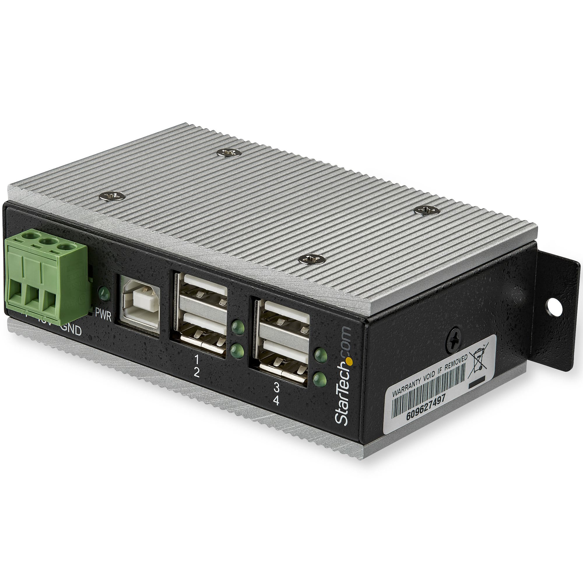 Startech 4-Port Industrial USB Hub - USB 2.0 - 15kV ESD Protection