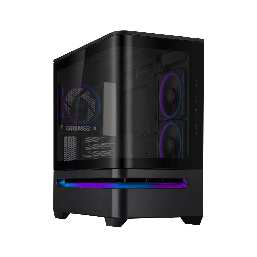 Asus Prime AP202 Micro-ATX Tempered Glass ARGB Computer Case - Black