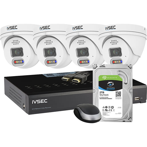 Intellex Nvr Ivsec LX Series 4x 8MP Security NVR IP Camera Kit
