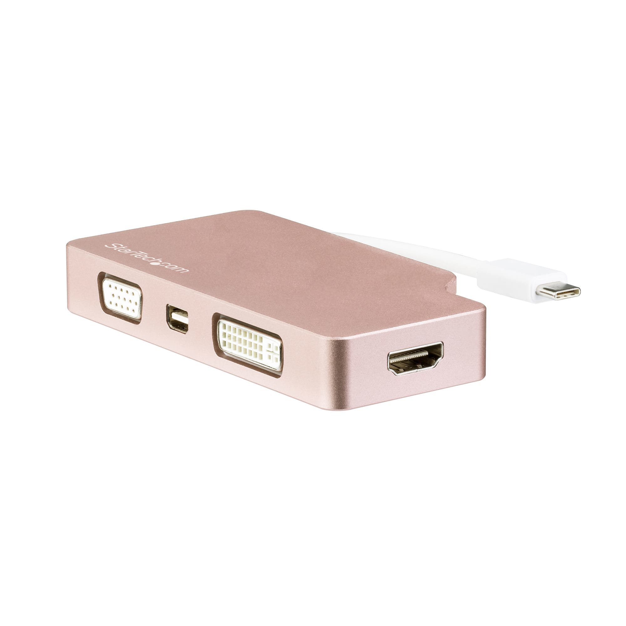 Startech Rose Gold USB-C Adapter - USB-C to VGA DVI HDMI Mini DisplayPort Adapter