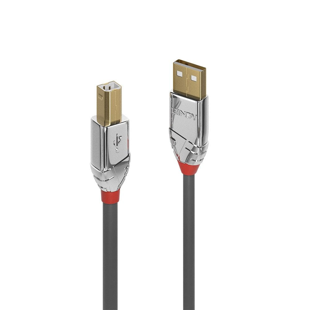 Lindy 2m USB2 A-B Cable Cromo Line Grey