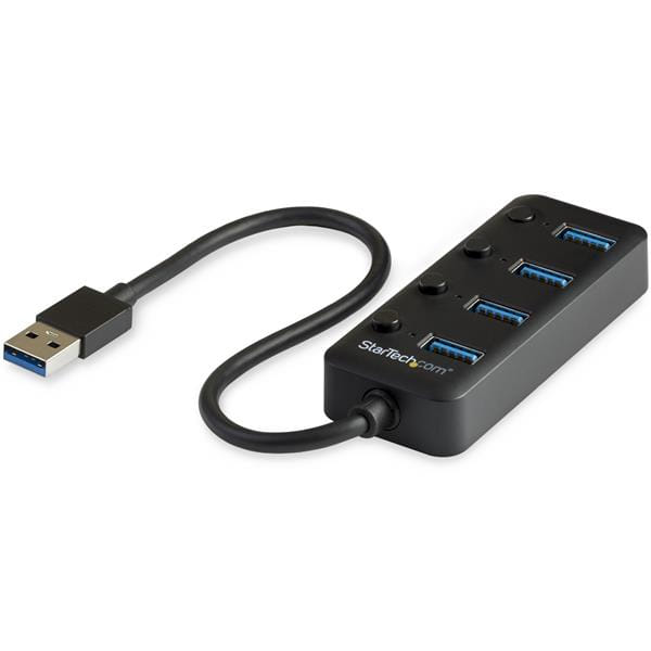StarTech 4-Port USB 3.0 Hub (4x USB-A) With On/Off Switches