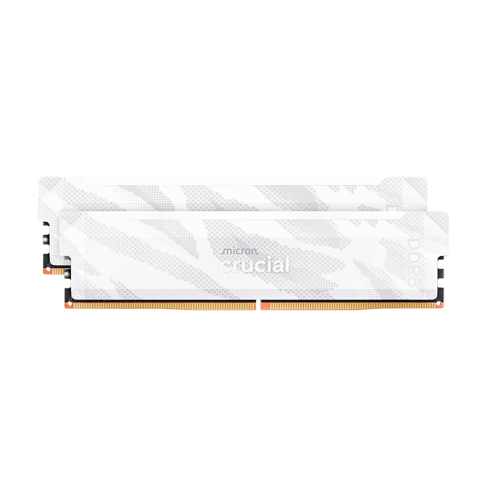 Crucial Pro 32GB (2x16GB) DDR5-6400 UDIMM RAM - White