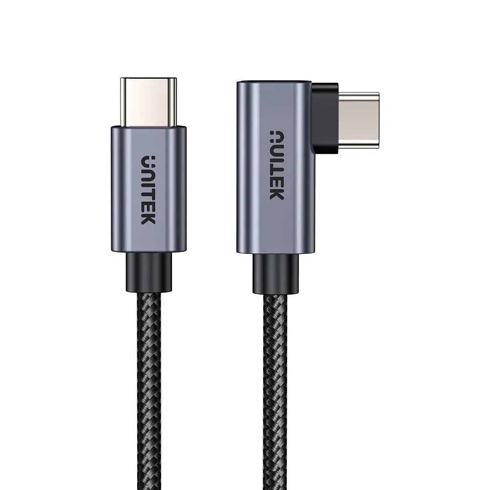 Unitek 0.5M 90° L-Shape USBC 100W Chrging Cable BK