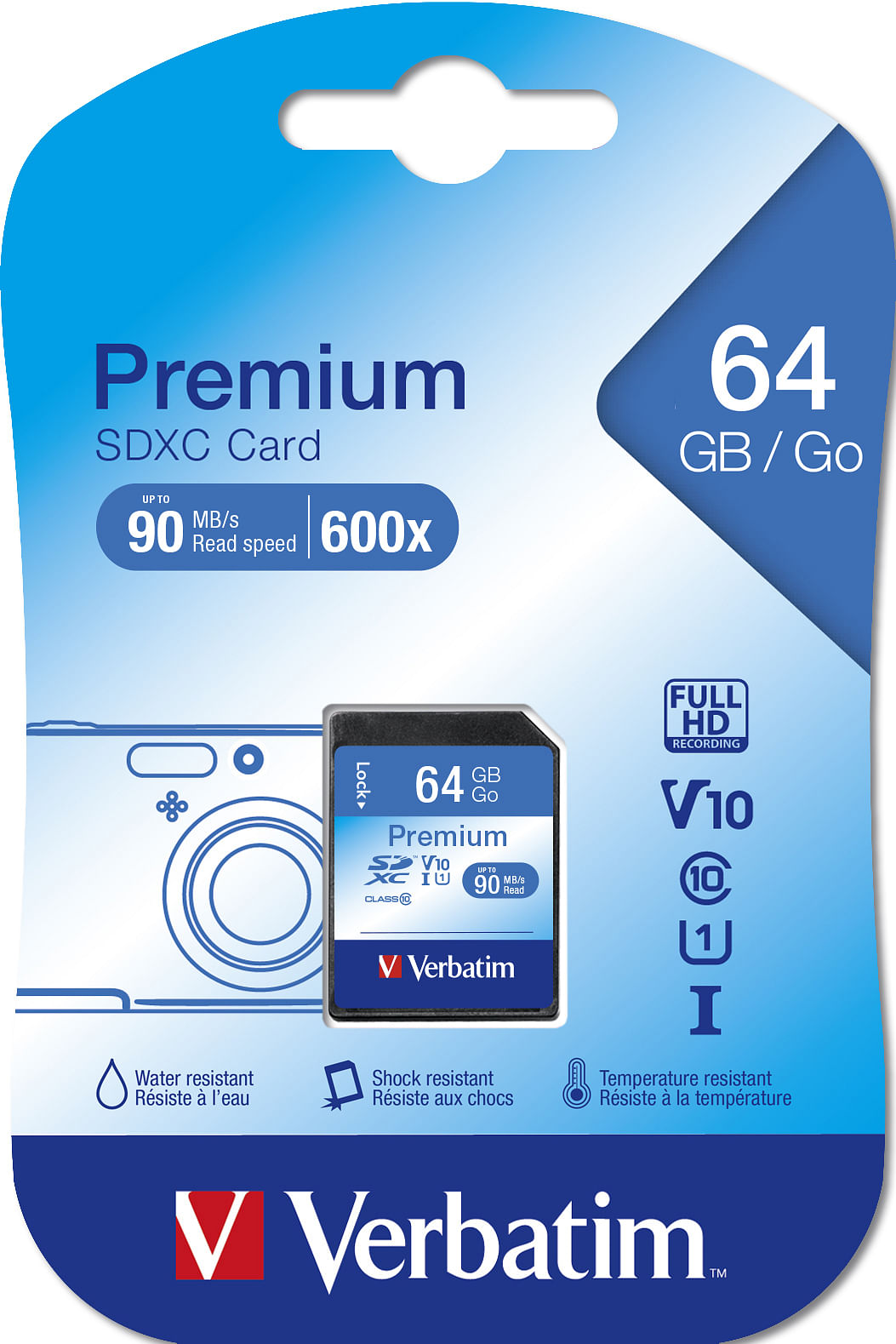 Verbatim VB-SDXC10-64G Premium 64 GB SDXC UHS-1 V10 U1 Class 10 Memory Card