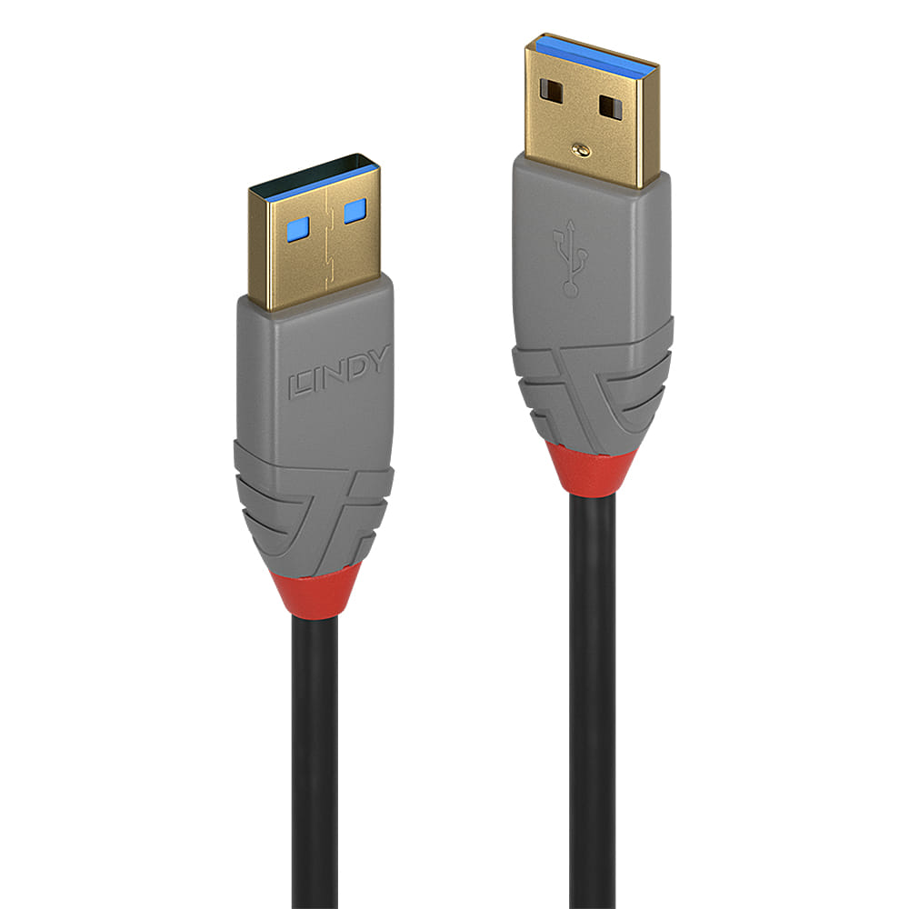 Lindy USB Cable 5m 3.2 Gen 1 (3.1 1) A Black Grey