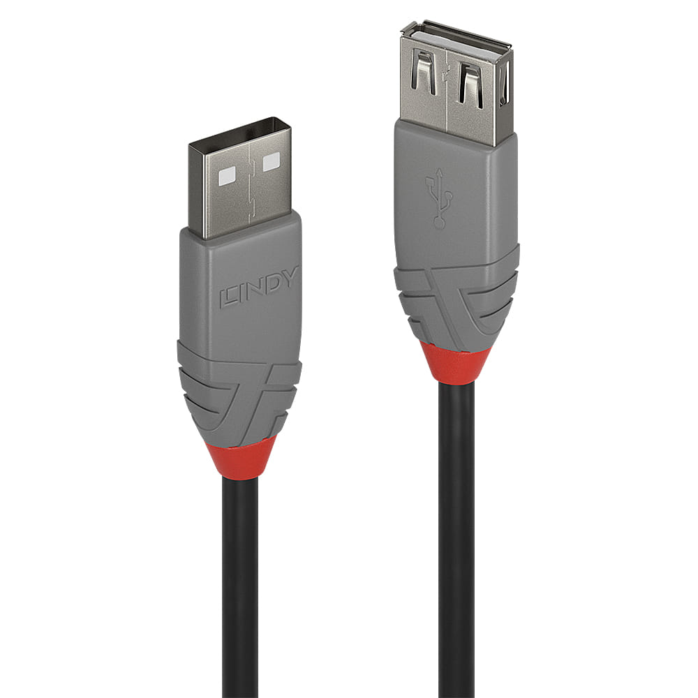 Lindy USB Cable 2m 2.0 A Black Grey
