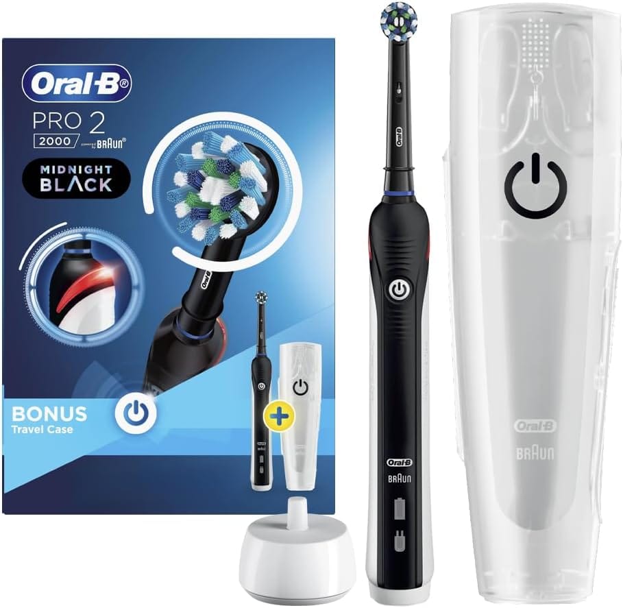 Oral-B Pro 2000 Deep Clean Electric Toothbrush Black + Travel Case