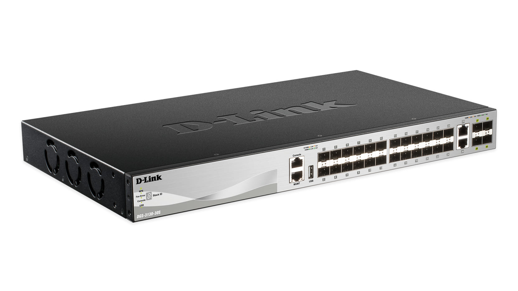 D-Link DGS-3130-30S Network Switch Managed L3 10G Ethernet (100/1000/10000) Black, Gray