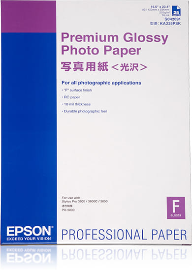 Epson Premium Glossy Photo Paper, DIN A2, 255g/m2, 25 Sheets