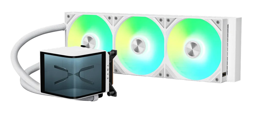 TRYX Panorama ARGB L-Shaped 360mm CPU Cooler - White