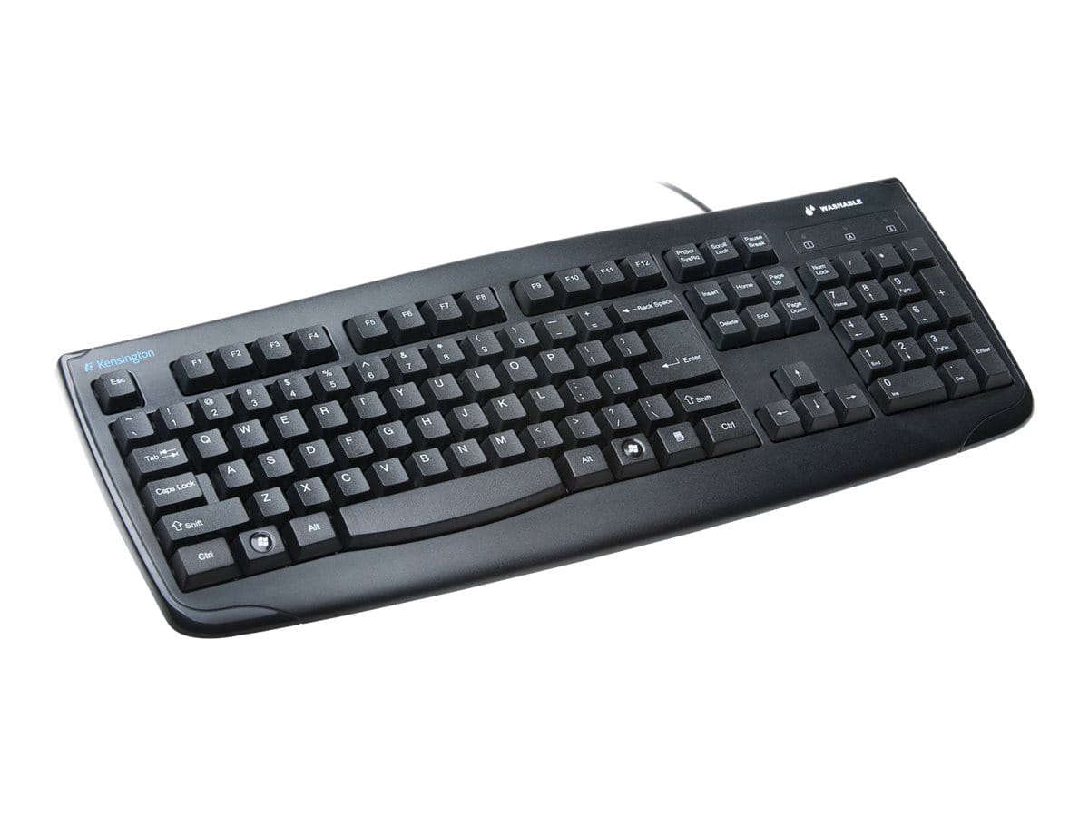 Kensington Pro Fit USB QWERTY Washable Keyboard - Black