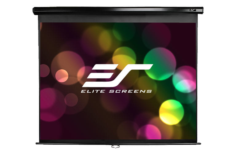 Elite Screens 119" Manual Pull Down Wall/Ceiling Mount - Black Casing