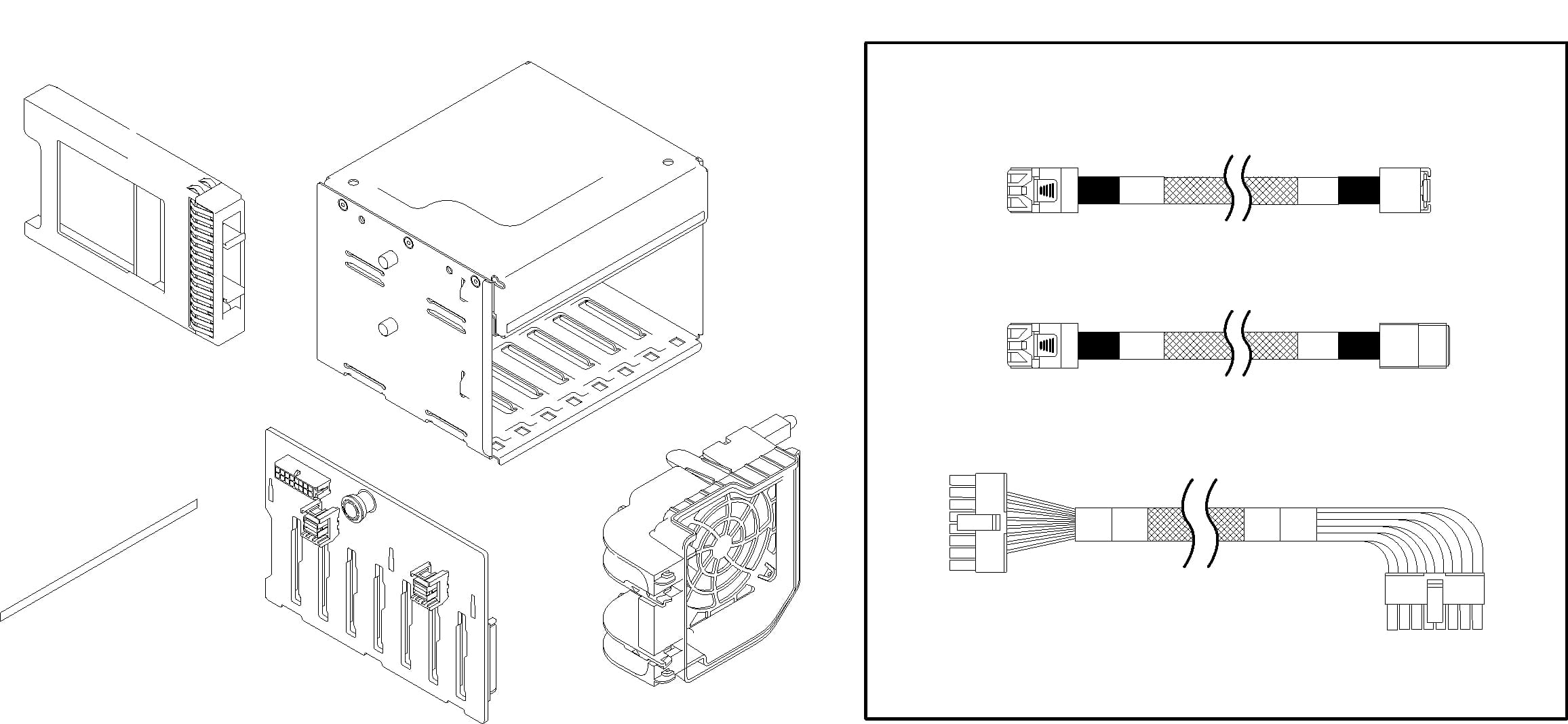 Lenovo ST250 3.5" SATA/SAS 4-Bay Backplane Kit