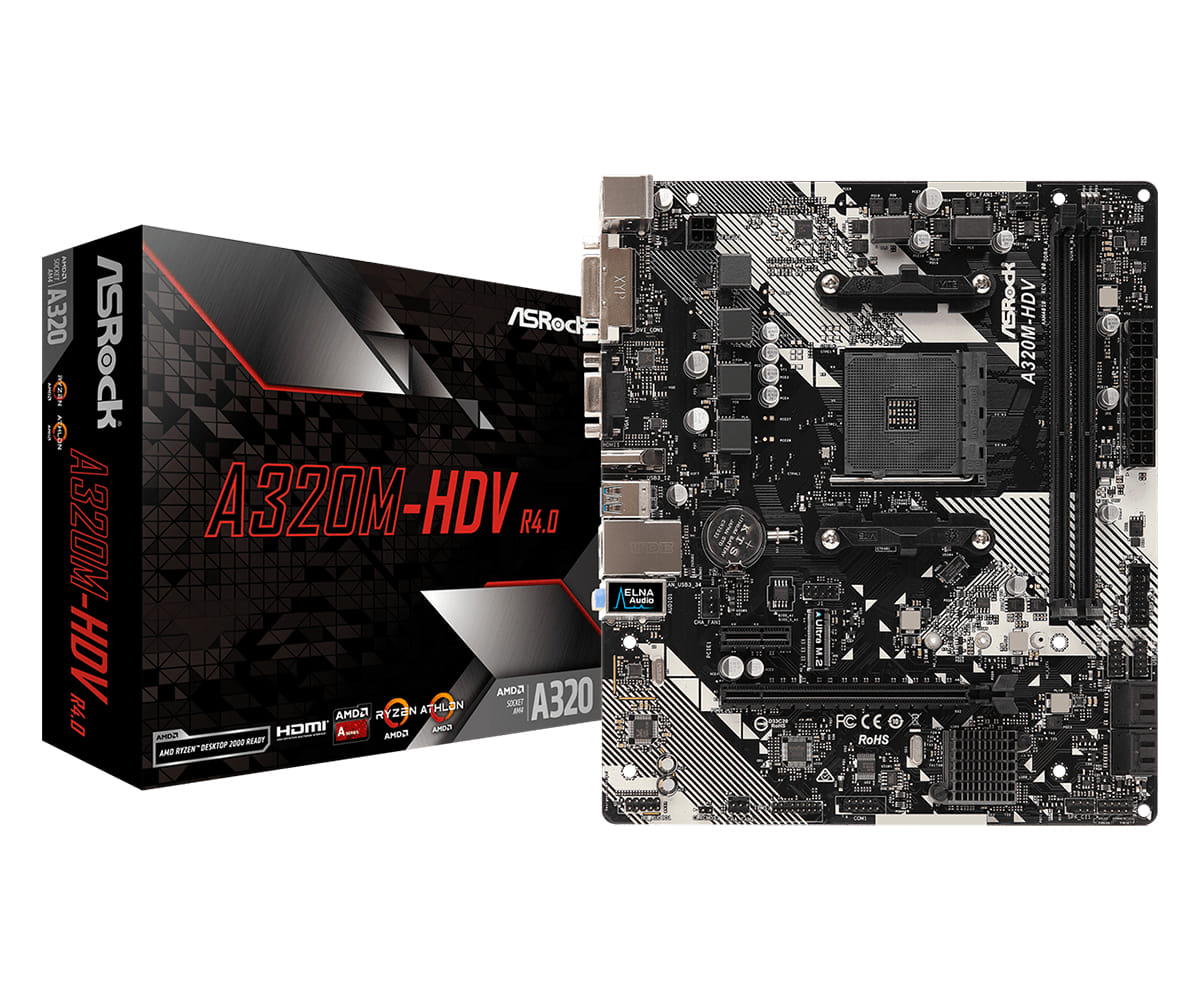 ASRock A320M-HDV R4.0 AM4 M-ATX Motherboard