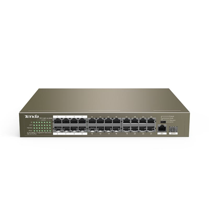 Tenda 24FE+2GE/1SFP Switch + 24PoE