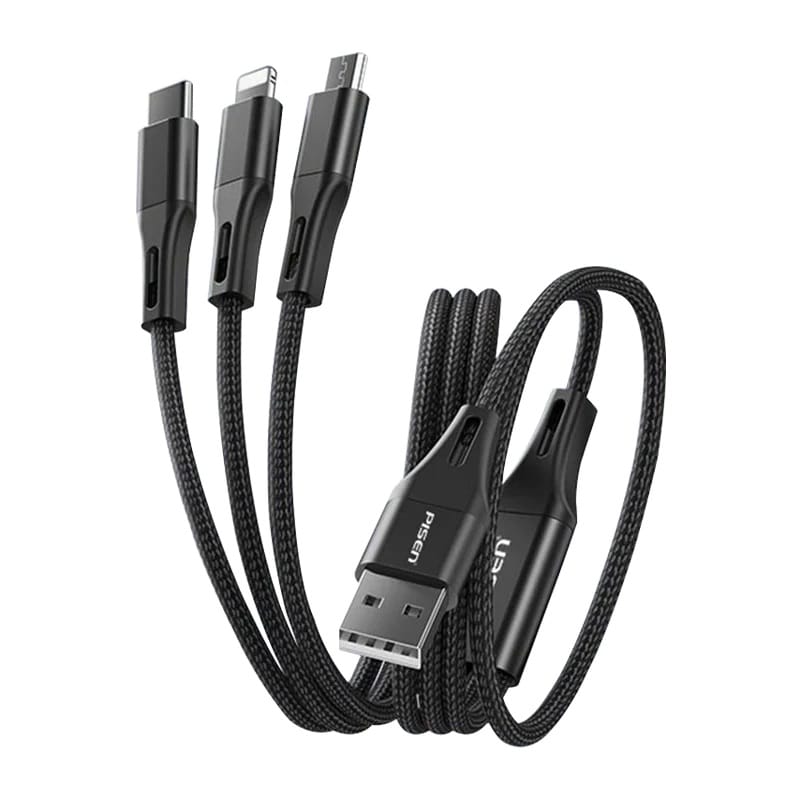 Pisen 3-1 USB-A Lightning + USB-C + Micro-USB 1.2m Cable