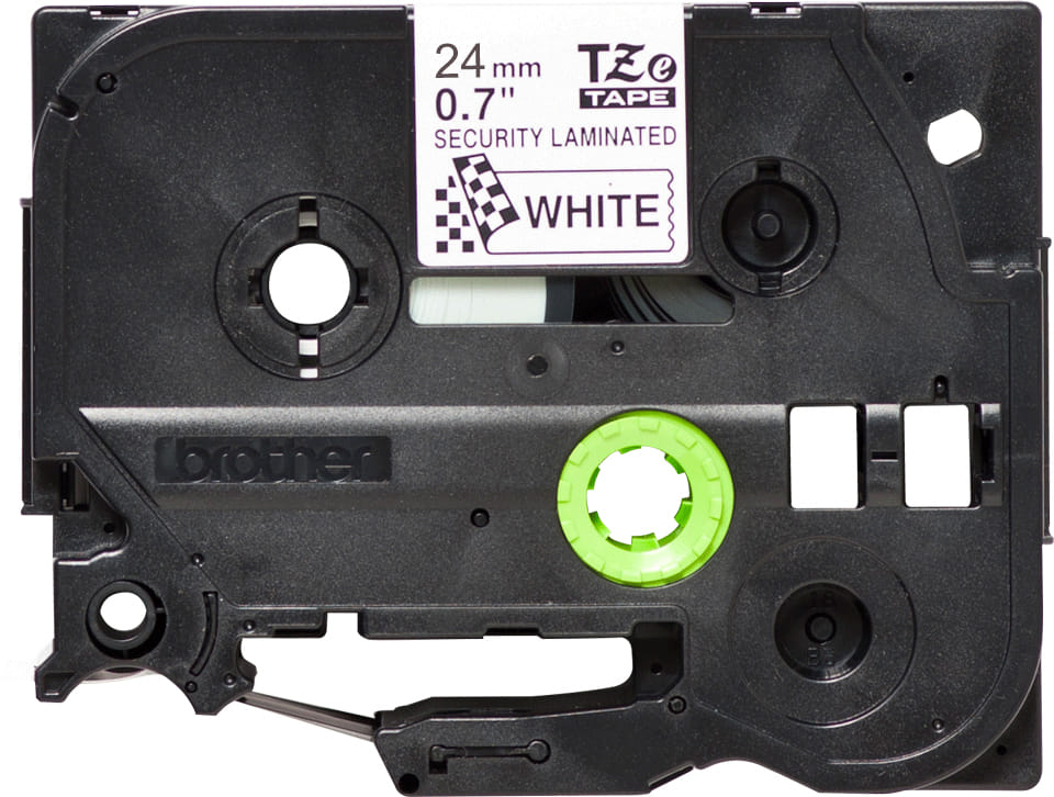 Brother 24mm Black on White Security TZE Tape