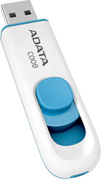 Adata 8GB C008 USB2.0 Flash Drive - White