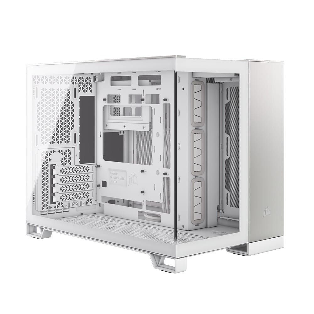 Corsair 2500X Micro ATX Dual Chamber PC Case - White/Satin Gray Aluminium
