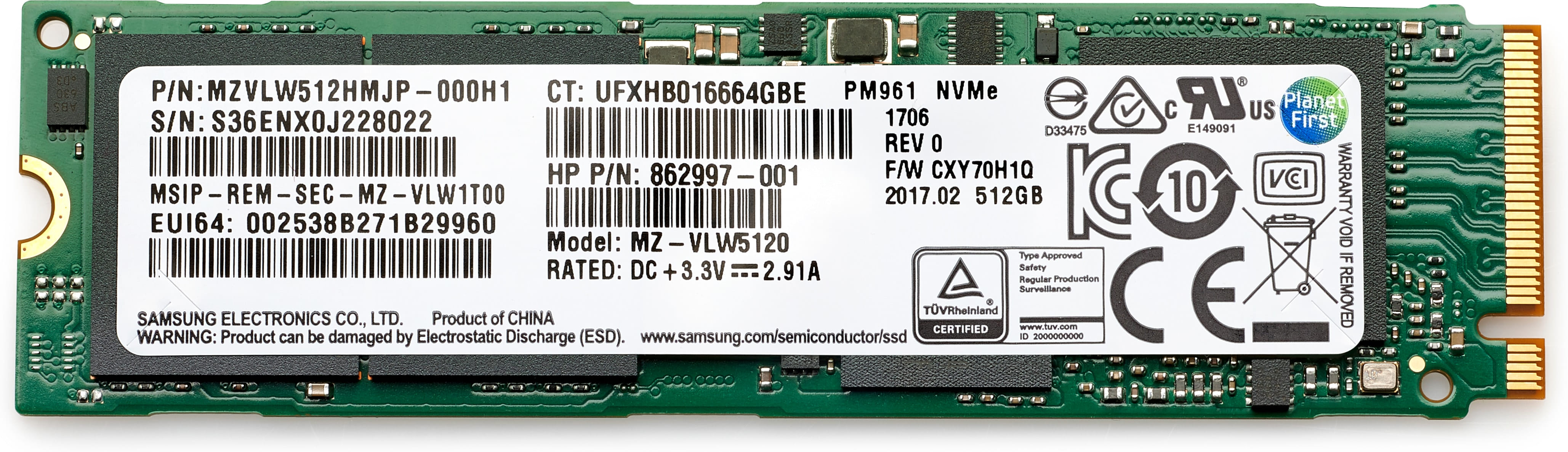 HP 1TB TLC PCIe3x4 NVMe M.2 SSD