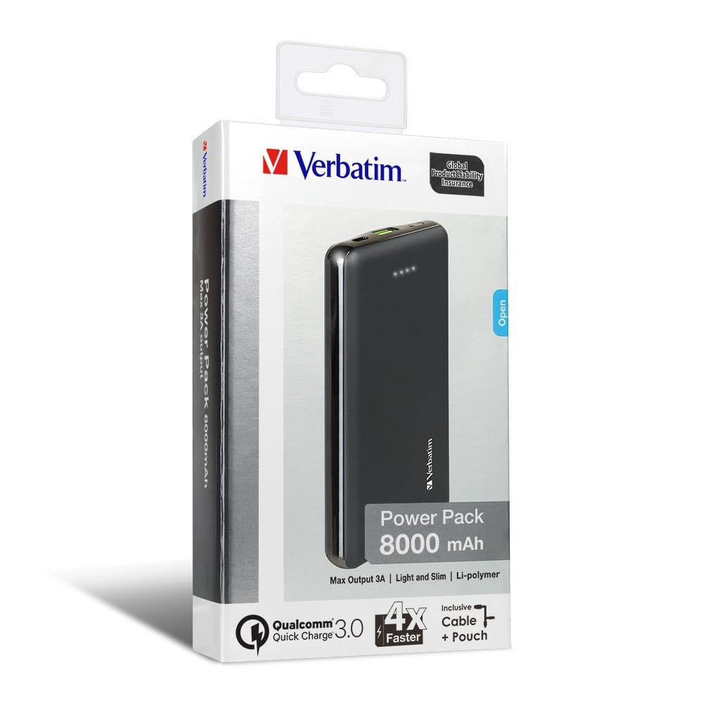 Verbatim LiPolymer QC 3.0 Power Pack 8000mAh Black