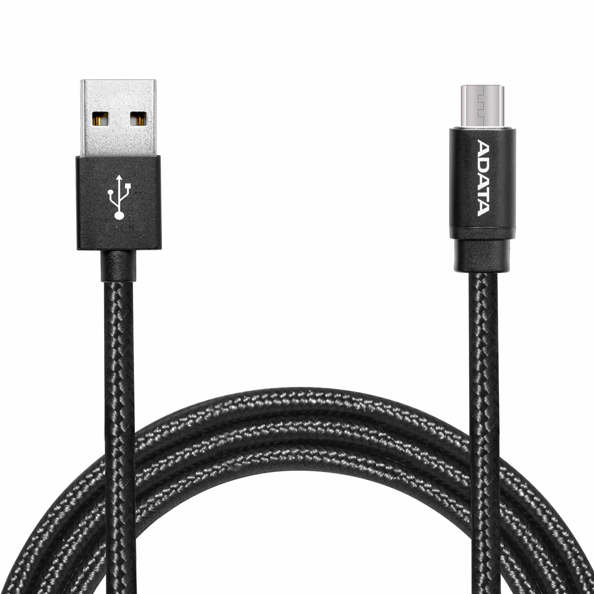 ADATA 2m Aluminum/Knit MicroUSB Cable - Black