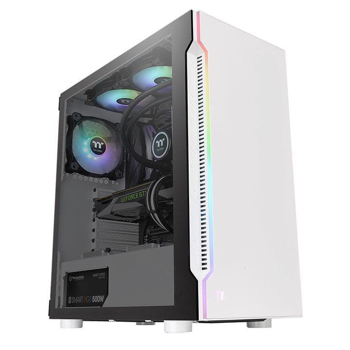 Thermaltake H200 Tempered Glass RGB ATX Case - White