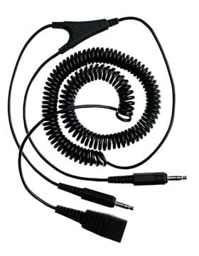 Jabra QD to 2x3.5mm 2m Coiled Cord