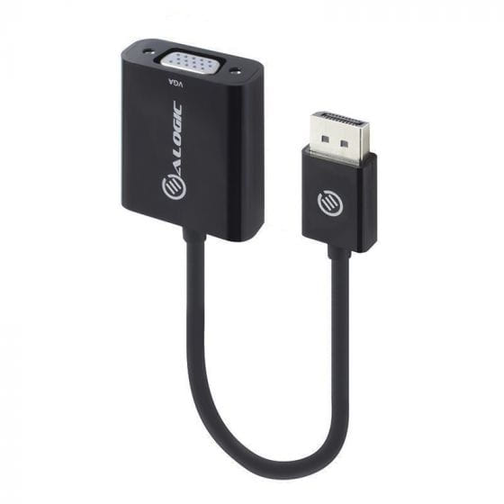 Alogic Elements 20cm DisplayPort to VGA Adapter Male to Female Commercial Packaging Black