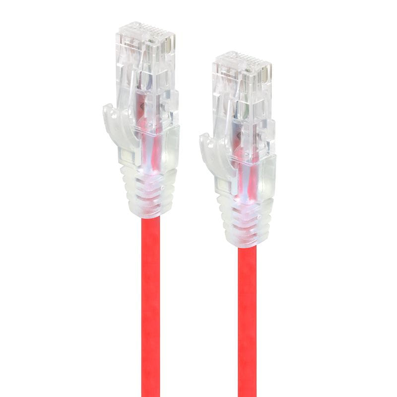 Alogic 0.30m Red Ultra Slim Cat6 Network Cable - Series Alph