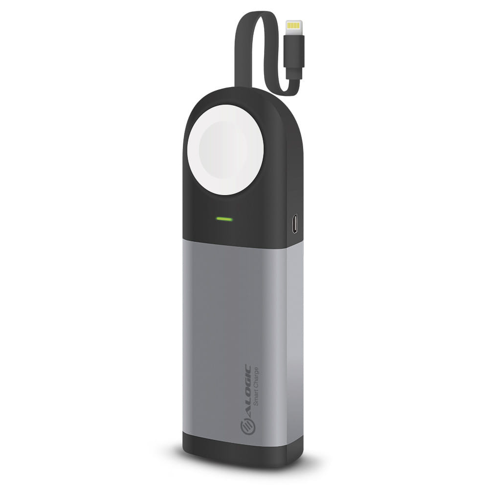Alogic 6700 mAh Power Bank for Apple Watch And iPhone with Integrated Lightning Cable - Space Grey