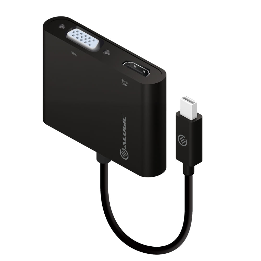 ALOGIC 2-in-1 Mini DisplayPort to 4k HDMI, VGA Adapter - Male to 2-Female
