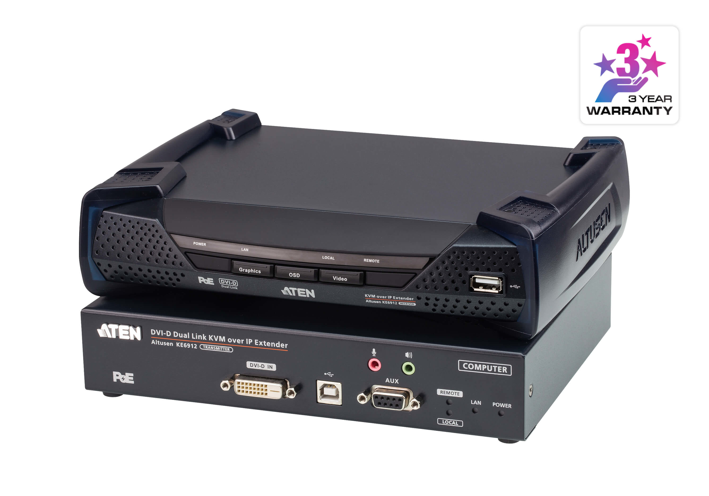 Aten 2K DVI-D KVM over IP Extender