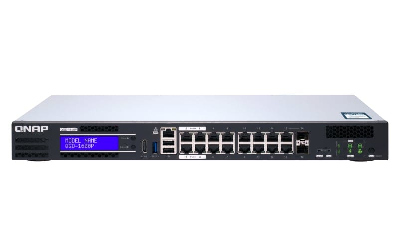 QNAP QGD-1600P Managed Gigabit Ethernet (10/100/1000) Black, Grey Power Over Ethernet (PoE)