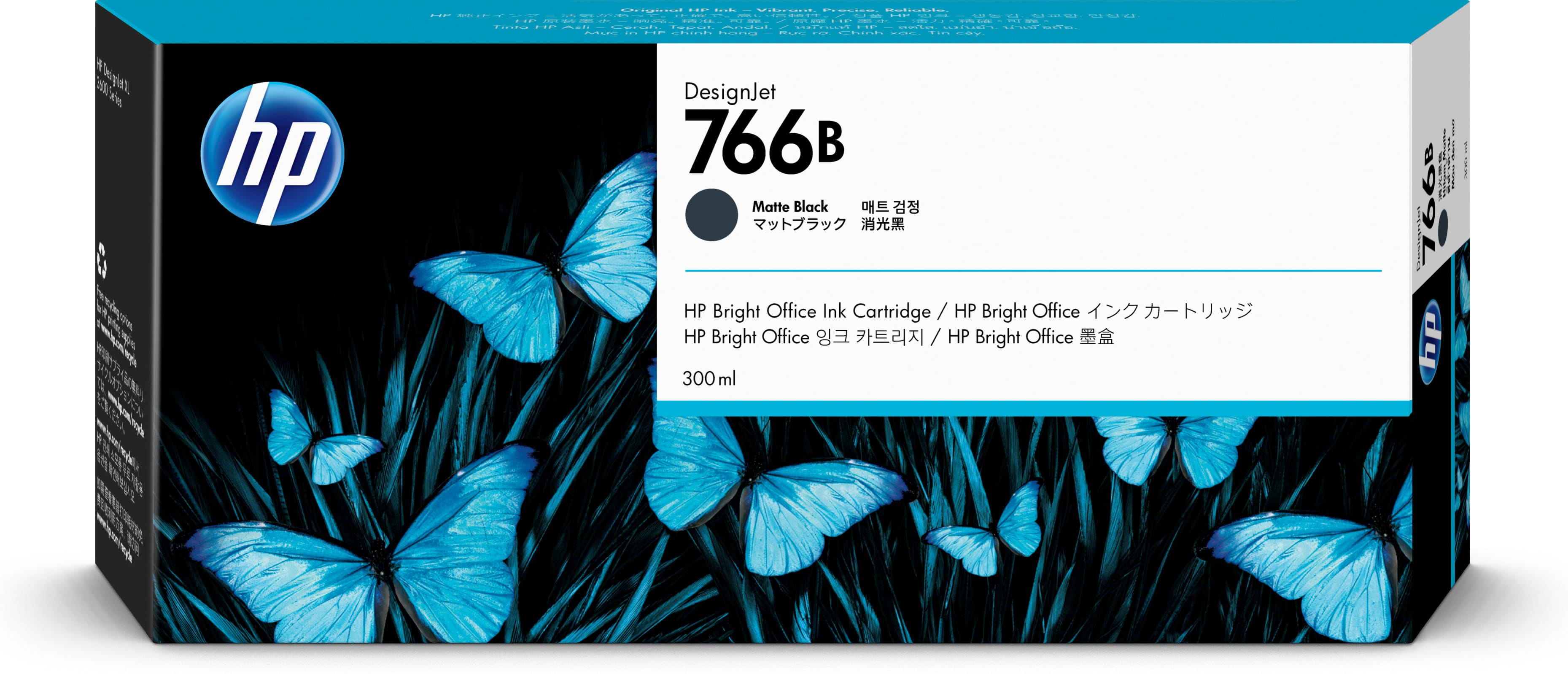 HP 766B 300ml Matte Black Ink Cartridge