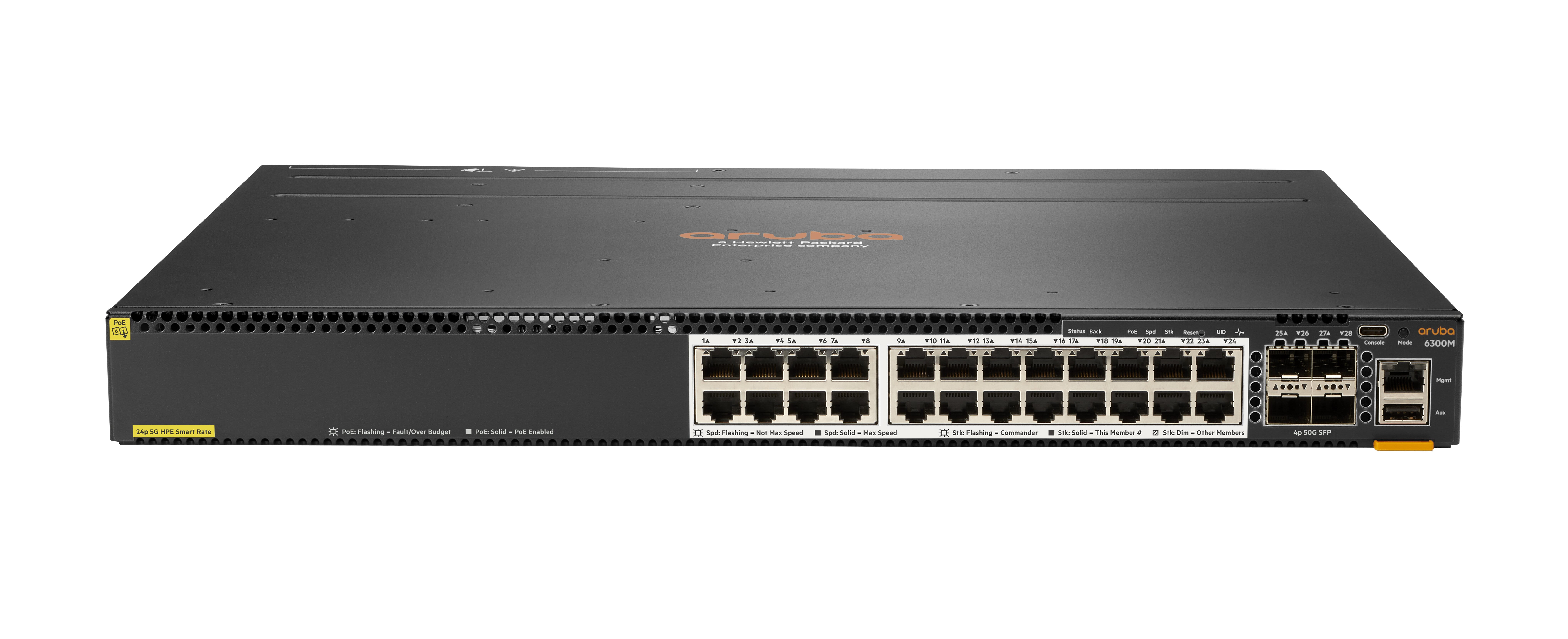 HPE Aruba 6300M 24SR5 CL6 PoE 4SFP56 Managed Switch