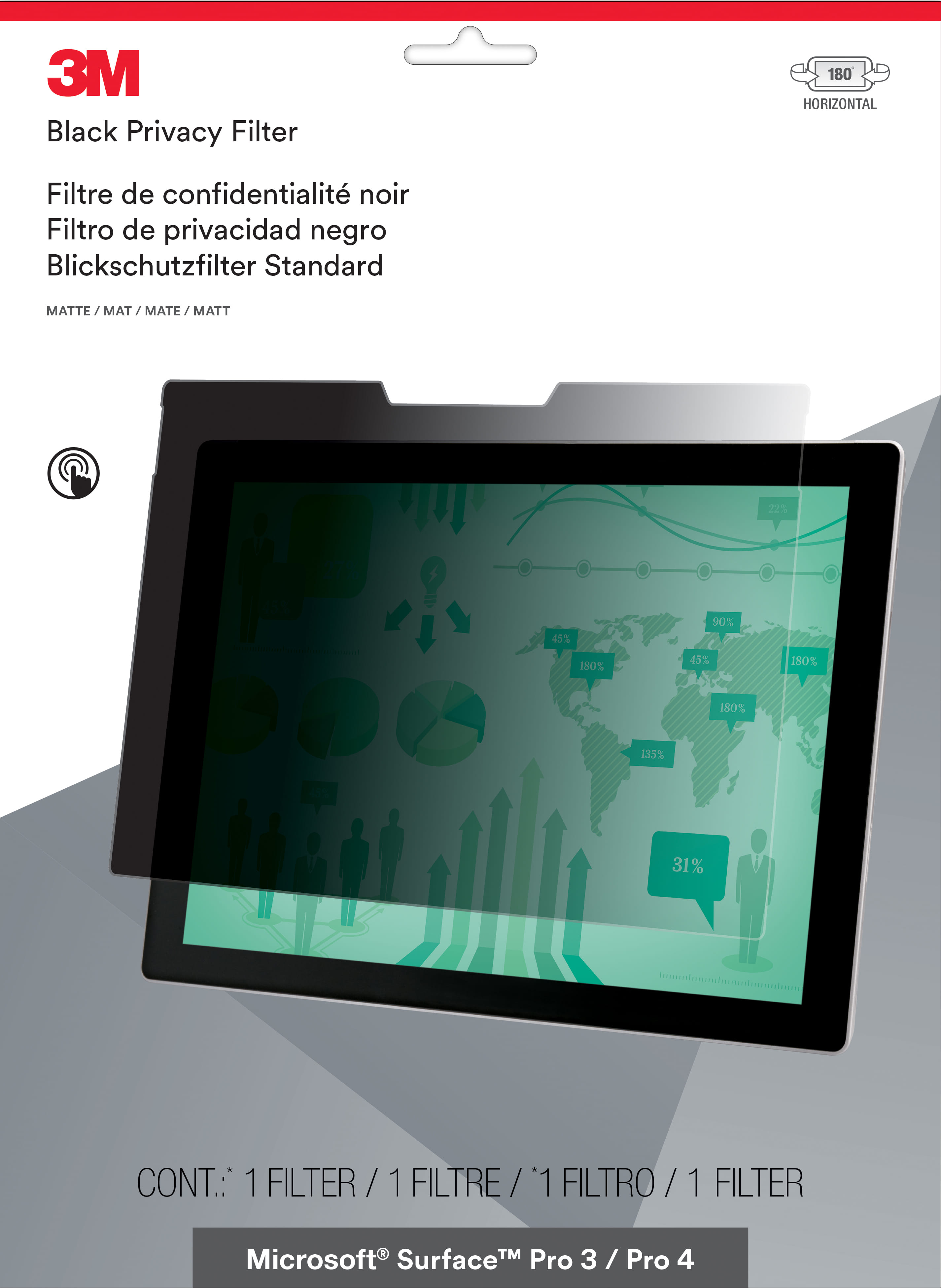 3M Frameless Display privacy Filter 31.2 cm (12.3")