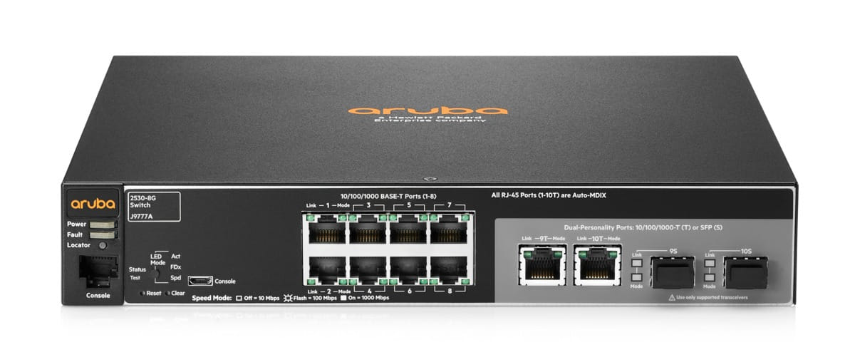 HPE Aruba 2530 8-Port Managed Layer 2 Gigabit Ethernet Network Switch