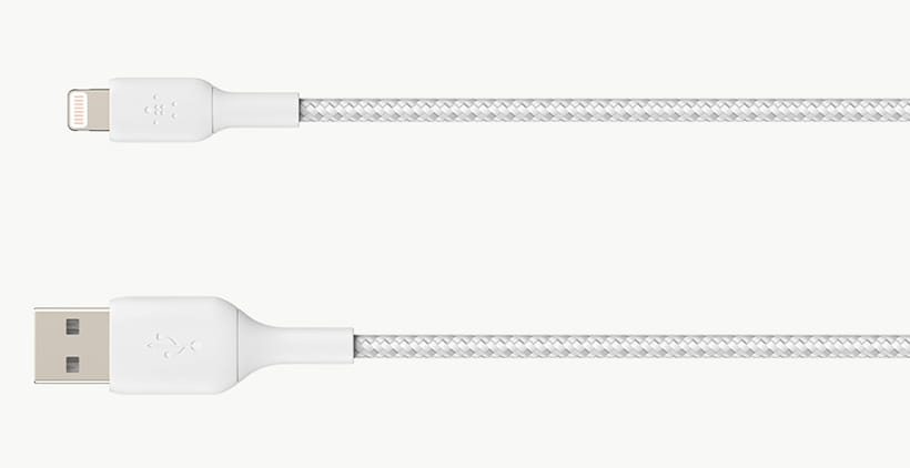 Belkin LIGHTNING TO USB-A BRAIDED CABLE 2M WHT