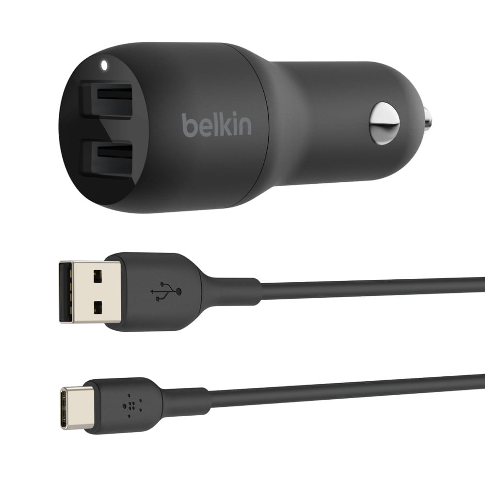 Belkin BOOST CHRGE DUAL USB-A CAR CHRGR + CBL