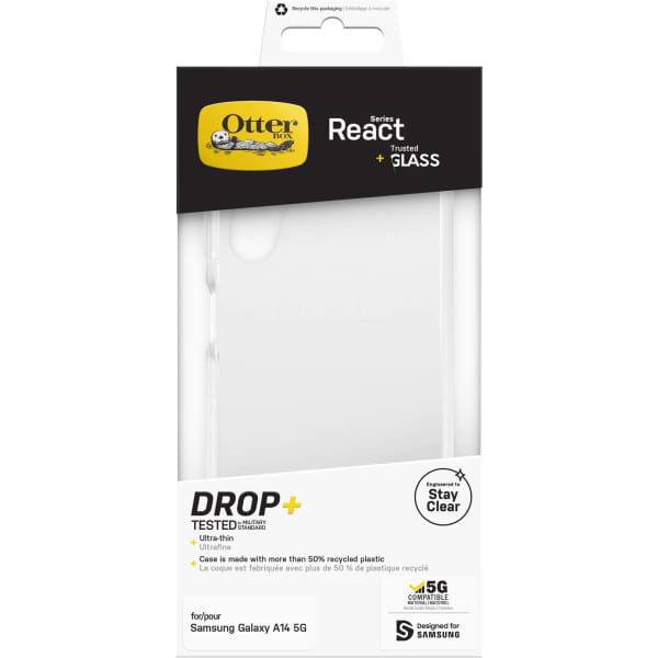 OtterBox React Galaxy A14 5G 6.6" Screen Protector - Clear With Trusted Glass