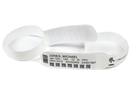 Zebra Z Band Ultra Soft 1x14.5" Wristband