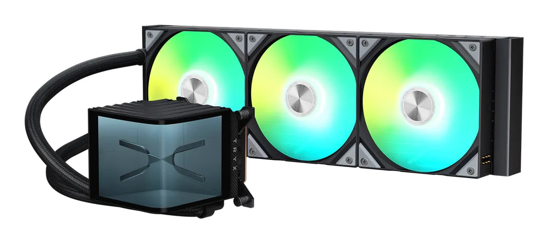 TRYX Panorama ARGB L-Shaped 360mm CPU Cooler - Black