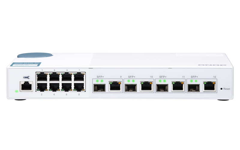 QNAP QSW-M408-4C 12-Port 10GbE SFP+/10GBase-T(4), GbE(8) Web Managed Switch