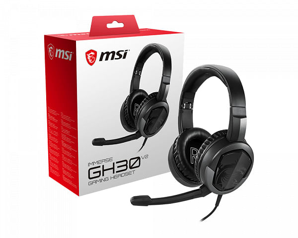 MSI Gaming Headset Black with Iconic Dragon Logo