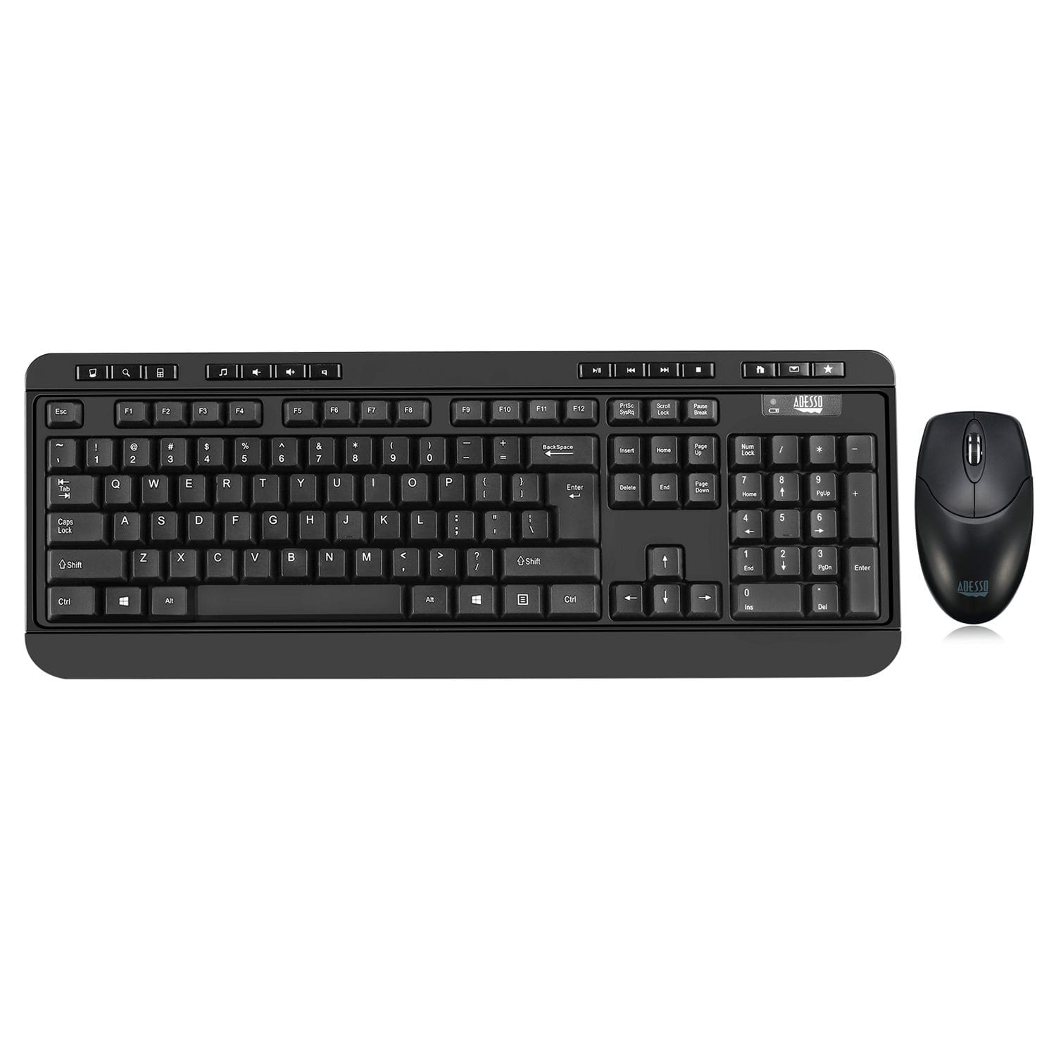 Adesso Wireless Antimicrobial Desktop Keyboard and Mouse
