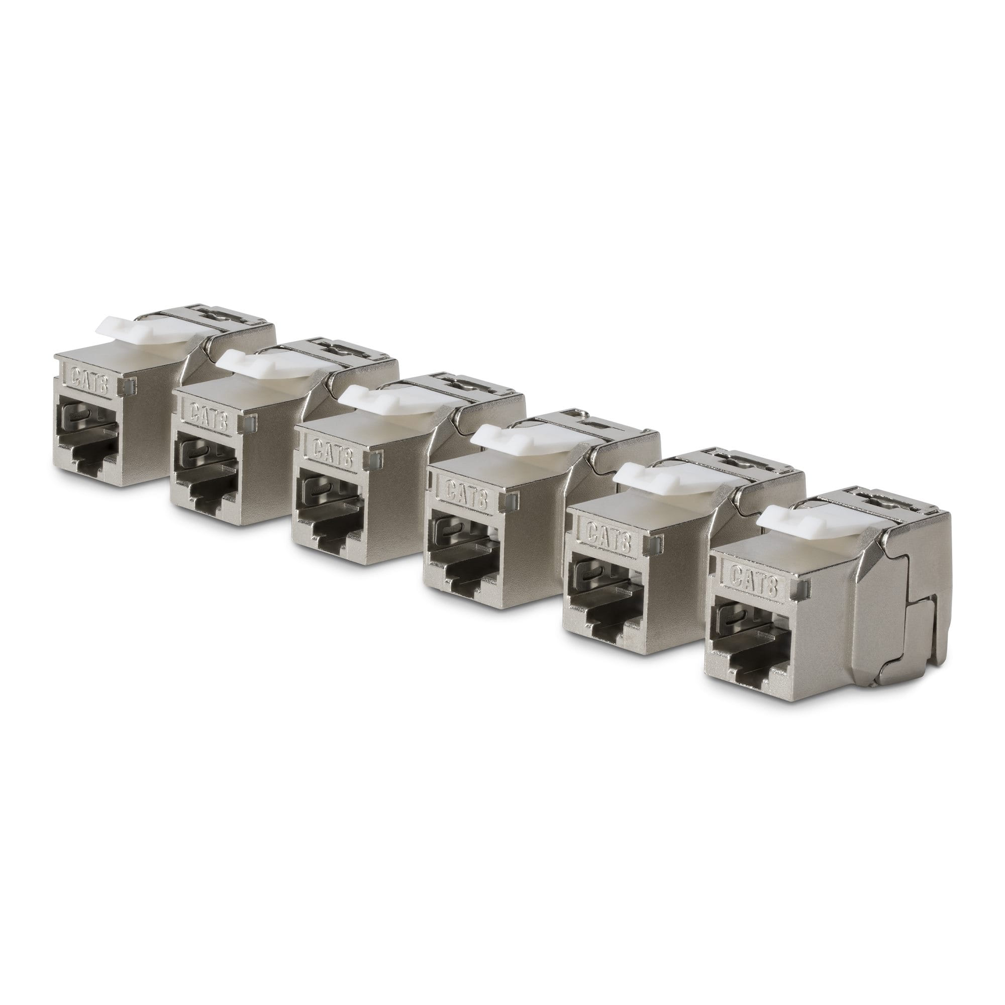 Startech Cat8 Keystone Jack 6-Pack 180-Deg 